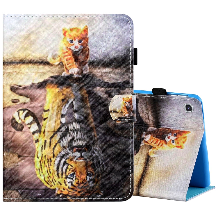 Sewing Thread Horizontal Painted Flat Leather Case with Pen Cover & Anti Skid Strip & Card Slot & Holder & Sleep / Wake-up Function, For Samsung Galaxy Tab S6 Lite SM-P610 / 615, For Amazon Kindle Fire HD8 2020, For Samsung Galaxy Tab A7 2020 T500 / T5...