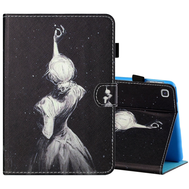 Sewing Thread Horizontal Painted Flat Leather Case with Pen Cover & Anti Skid Strip & Card Slot & Holder & Sleep / Wake-up Function, For Samsung Galaxy Tab S6 Lite SM-P610 / 615, For Amazon Kindle Fire HD8 2020, For Samsung Galaxy Tab A7 2020 T500 / T5...