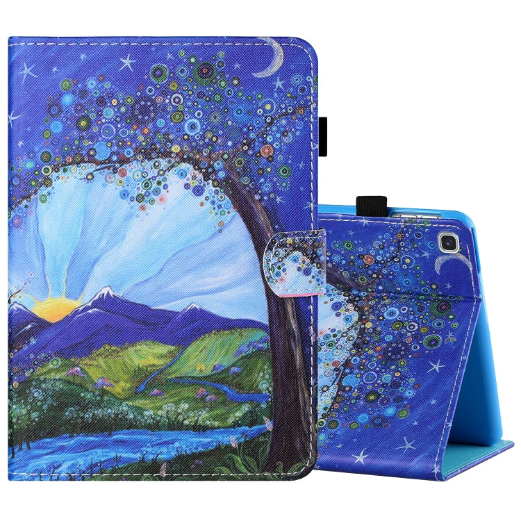 Sewing Thread Horizontal Painted Flat Leather Case with Pen Cover & Anti Skid Strip & Card Slot & Holder & Sleep / Wake-up Function, For Samsung Galaxy Tab S6 Lite SM-P610 / 615, For Amazon Kindle Fire HD8 2020, For Samsung Galaxy Tab A7 2020 T500 / T5...