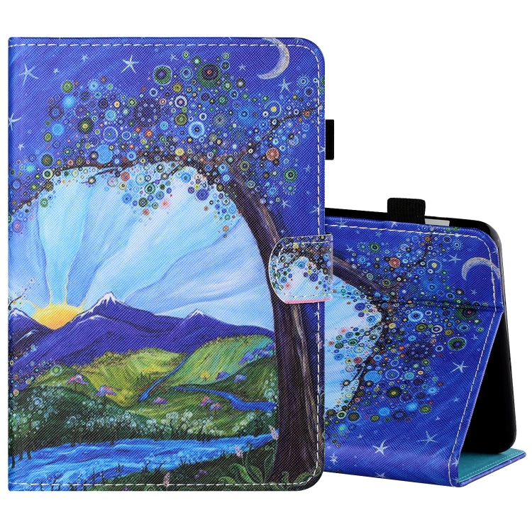 Sewing Thread Horizontal Painted Flat Leather Case with Pen Cover & Anti Skid Strip & Card Slot & Holder & Sleep / Wake-up Function, For Samsung Galaxy Tab S6 Lite SM-P610 / 615, For Amazon Kindle Fire HD8 2020, For Samsung Galaxy Tab A7 2020 T500 / T5...
