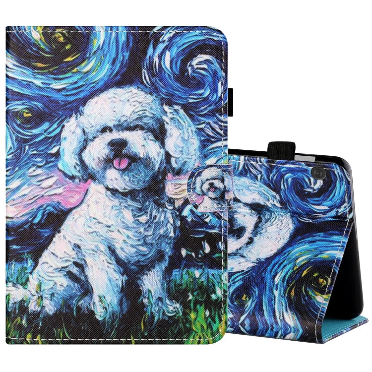 Sewing Thread Horizontal Painted Flat Leather Case with Pen Cover & Anti Skid Strip & Card Slot & Holder & Sleep / Wake-up Function, For Amazon Kindle Fire HD8 2020, For Samsung Galaxy Tab S6 Lite SM-P610 / 615, For Samsung Galaxy Tab A7 2020 T500 / T5...