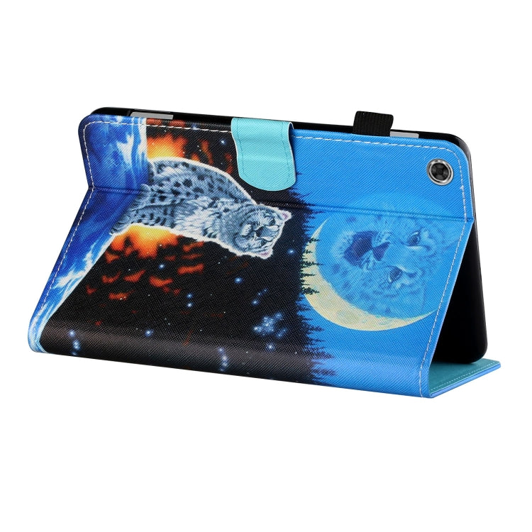Sewing Thread Horizontal Painted Flat Leather Case with Pen Cover & Anti Skid Strip & Card Slot & Holder & Sleep / Wake-up Function, For Lenovo Tab FHD M10 Plus X606F