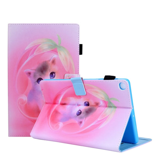 For Galaxy Tab S5e 10.5 T720 / T725 Colored Drawing Horizontal Flip PU Leather Case with Holder & Card Slots, Pink Cat, Blue Dog, Sparkling Pineapple, Horse, Star-picking Girl, Pineapple, Purple Butterfly, Gold Butterfly, Pear Blossom, Blue Pineapple  ...
