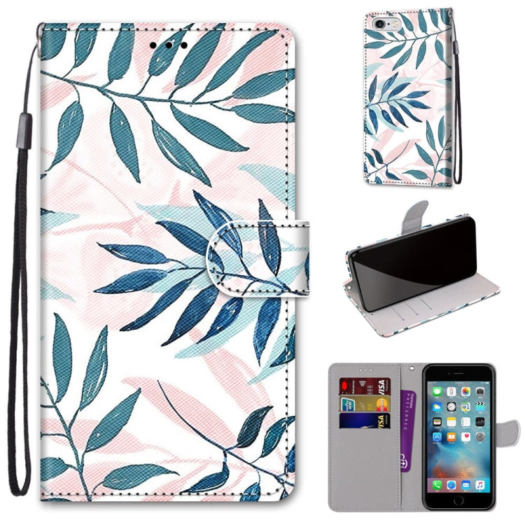 Coloured Drawing Cross Texture Horizontal Flip PU Leather Case with Holder & Card Slots & Wallet & Lanyard, For iPhone 6 / 6s, For iPhone SE 2022 / SE 2020 / 8 / 7