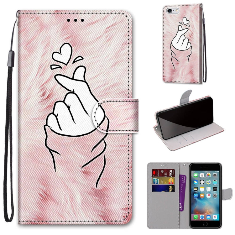 Coloured Drawing Cross Texture Horizontal Flip PU Leather Case with Holder & Card Slots & Wallet & Lanyard, For iPhone 6 / 6s, For iPhone SE 2022 / SE 2020 / 8 / 7