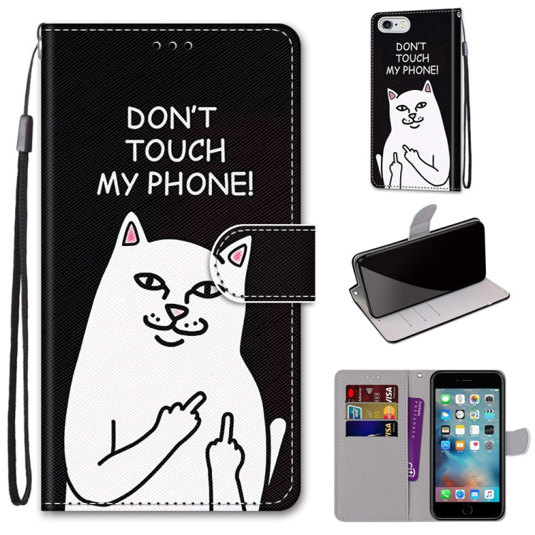 Coloured Drawing Cross Texture Horizontal Flip PU Leather Case with Holder & Card Slots & Wallet & Lanyard, For iPhone 6 / 6s, For iPhone SE 2022 / SE 2020 / 8 / 7