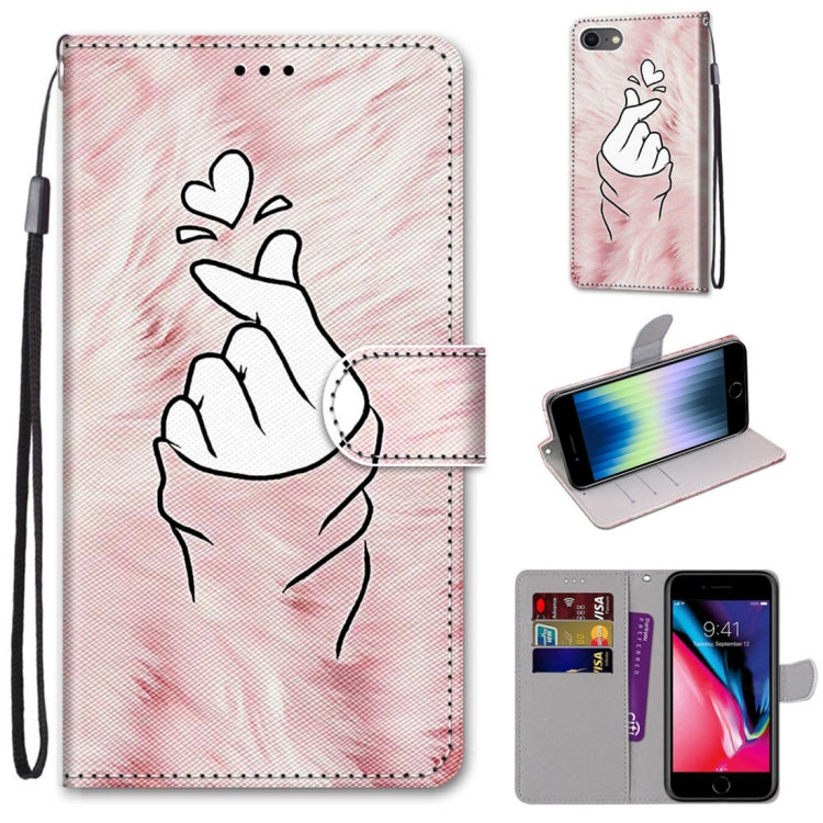 Coloured Drawing Cross Texture Horizontal Flip PU Leather Case with Holder & Card Slots & Wallet & Lanyard, For iPhone 6 / 6s, For iPhone SE 2022 / SE 2020 / 8 / 7