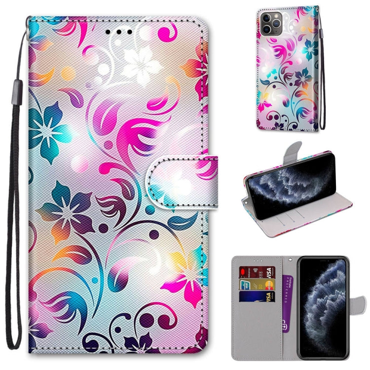 Coloured Drawing Cross Texture Horizontal Flip PU Leather Case with Holder & Card Slots & Wallet & Lanyard, For iPhone 11, For iPhone 11 Pro