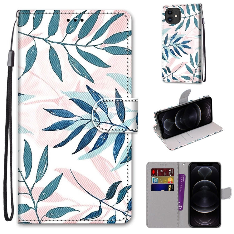 Coloured Drawing Cross Texture Horizontal Flip PU Leather Case with Holder & Card Slots & Wallet & Lanyard, For iPhone 12 / 12 Pro, For iPhone 12 Pro Max