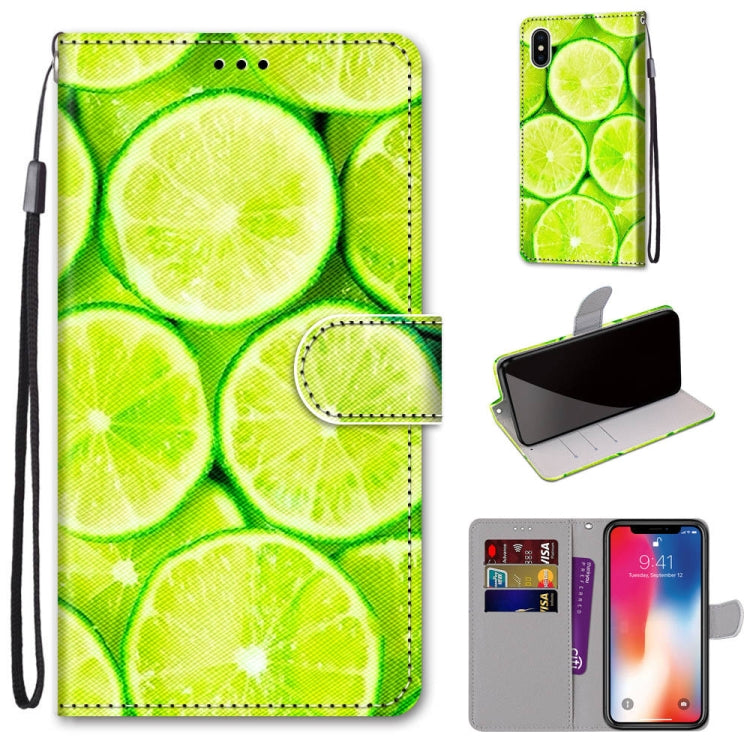 Coloured Drawing Cross Texture Horizontal Flip PU Leather Case with Holder & Card Slots & Wallet & Lanyard, For iPhone XS / X, For iPhone XR