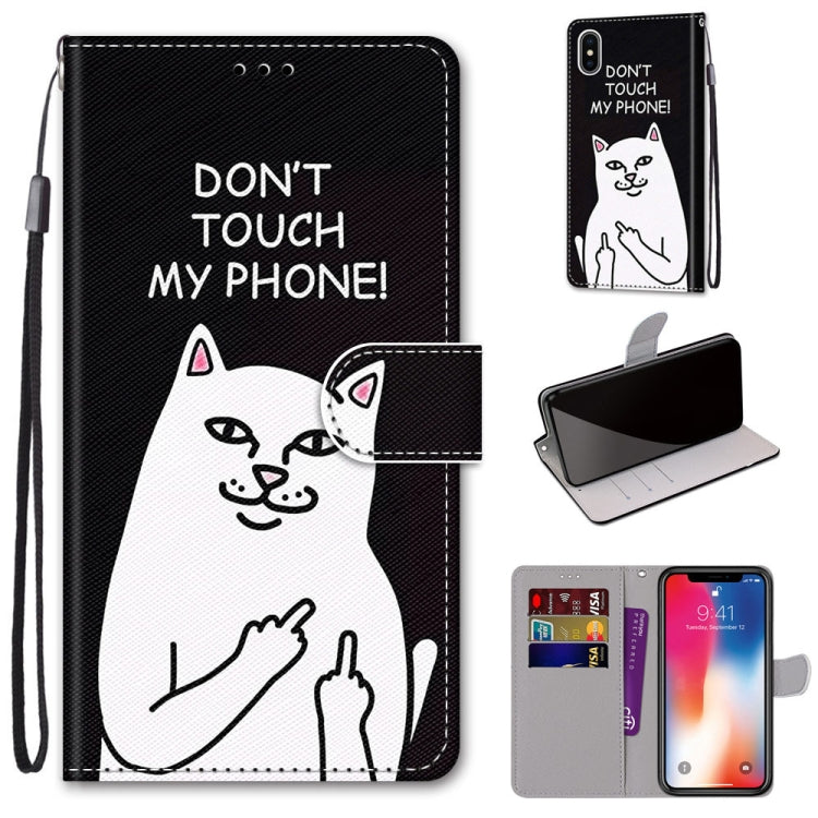 Coloured Drawing Cross Texture Horizontal Flip PU Leather Case with Holder & Card Slots & Wallet & Lanyard, For iPhone XS / X, For iPhone XR
