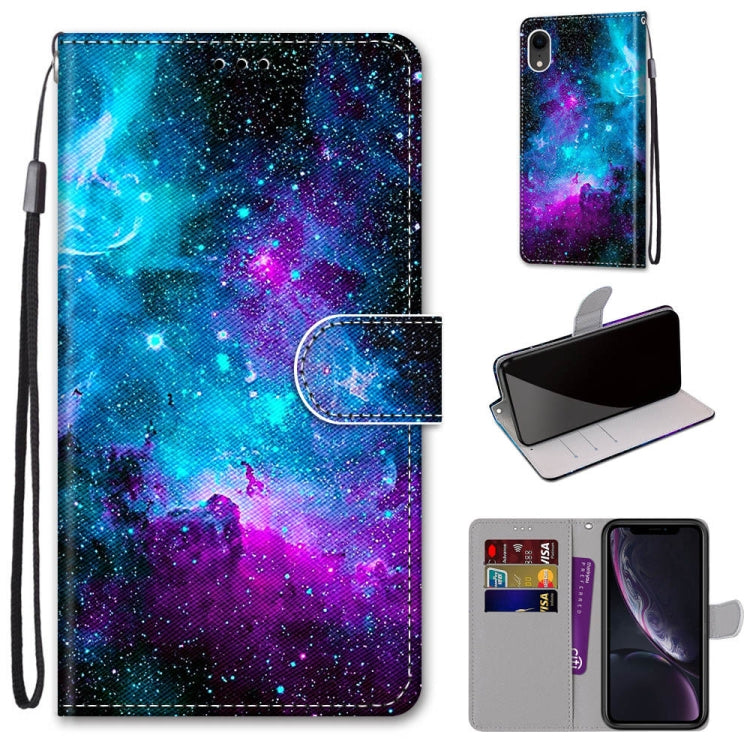 Coloured Drawing Cross Texture Horizontal Flip PU Leather Case with Holder & Card Slots & Wallet & Lanyard, For iPhone XS / X, For iPhone XR