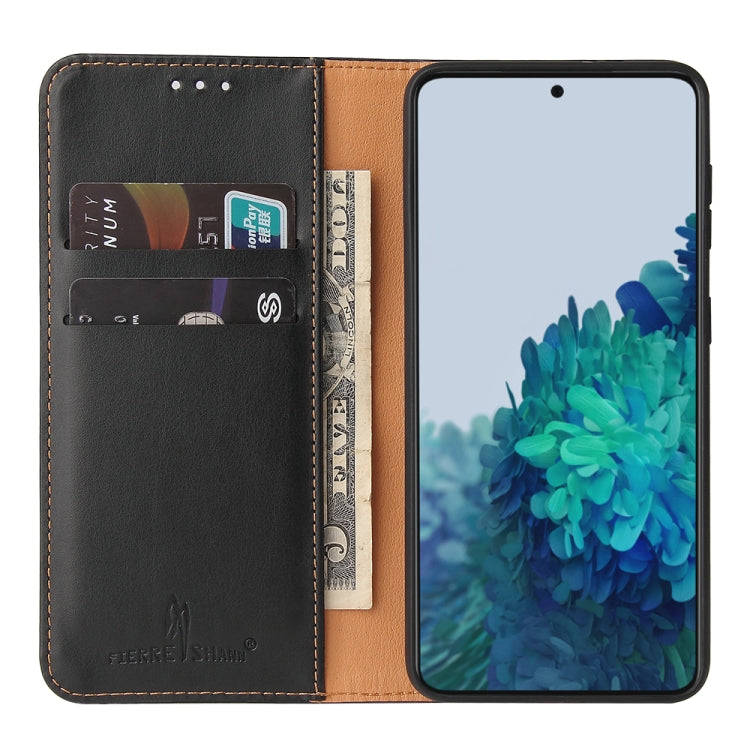Fierre Shann PU Genuine Leather Texture Horizontal Flip Leather Case with Holder & Card Slots & Wallet, For Samsung Galaxy S21+ 5G, For Samsung Galaxy S21 Ultra 5G, For Samsung Galaxy S21 5G