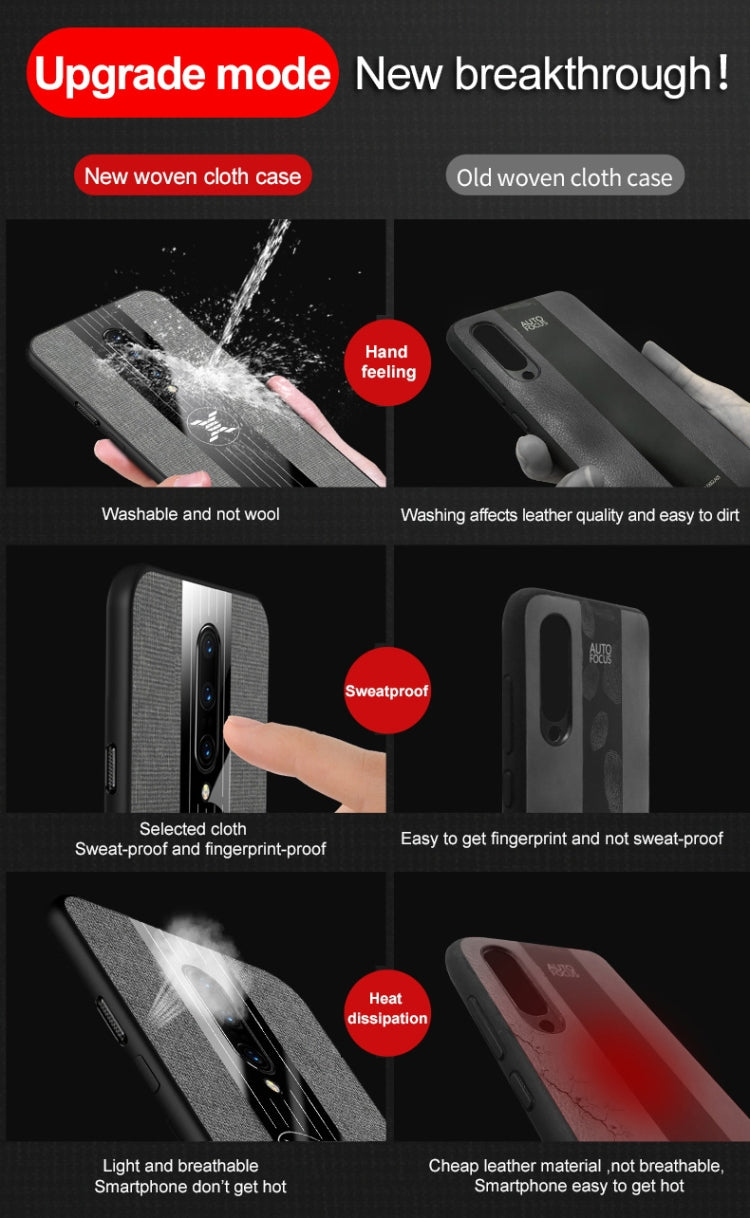 XINLI Stitching Cloth Textue Shockproof TPU Protective Case, For OnePlus 6, For OnePlus 6T, For OnePlus 7 Pro, For Meizu Note 8, For Meizu Note 9