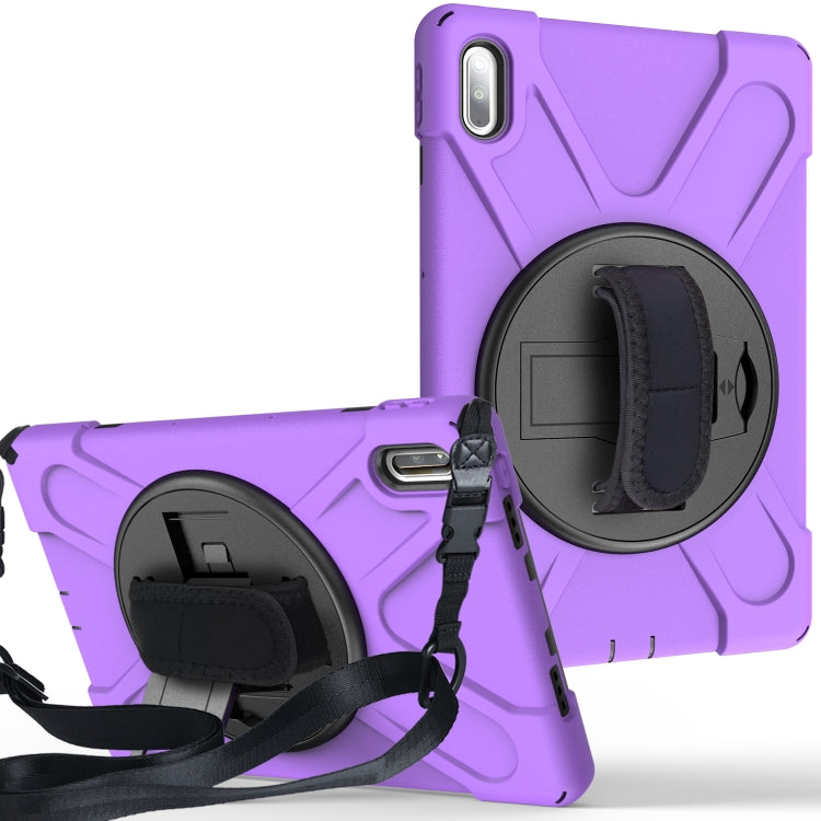 For Huawei MatePad Pro 10.8 Shockproof Colorful Silicone + PC Protective Case with Holder & Shoulder Strap & Hand Strap & Pen Slot, For Huawei MatePad Pro 10.8