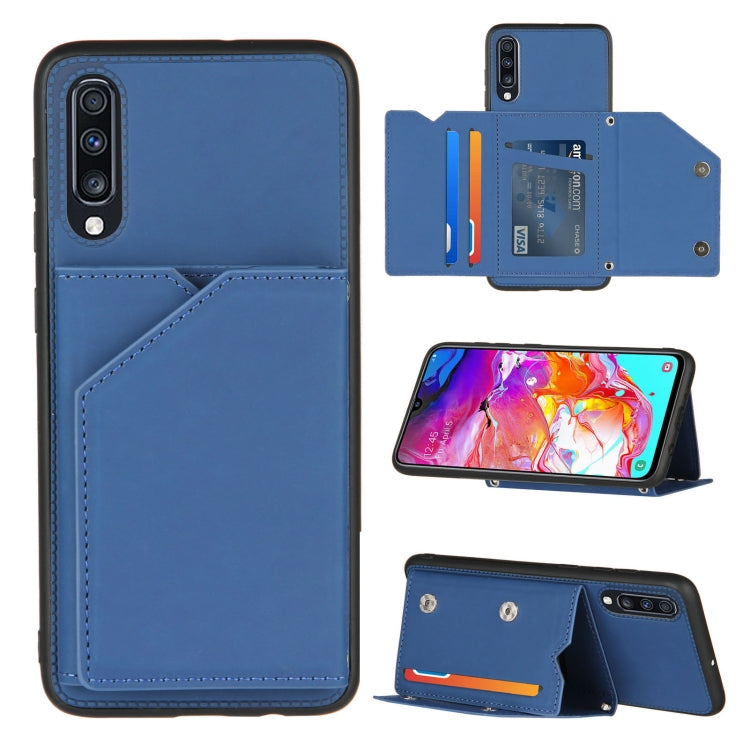 Skin Feel PU + TPU + PC Back Cover Shockproof Case with Card Slots & Holder & Photo Frame, For OPPO Realme 7, For Samsung Galaxy A50 & A30s & A50s, For OPPO Realme C11, For Samsung Galaxy A70 & A70s, For OPPO Realme C15, For Samsung Galaxy M60s & A81  ...