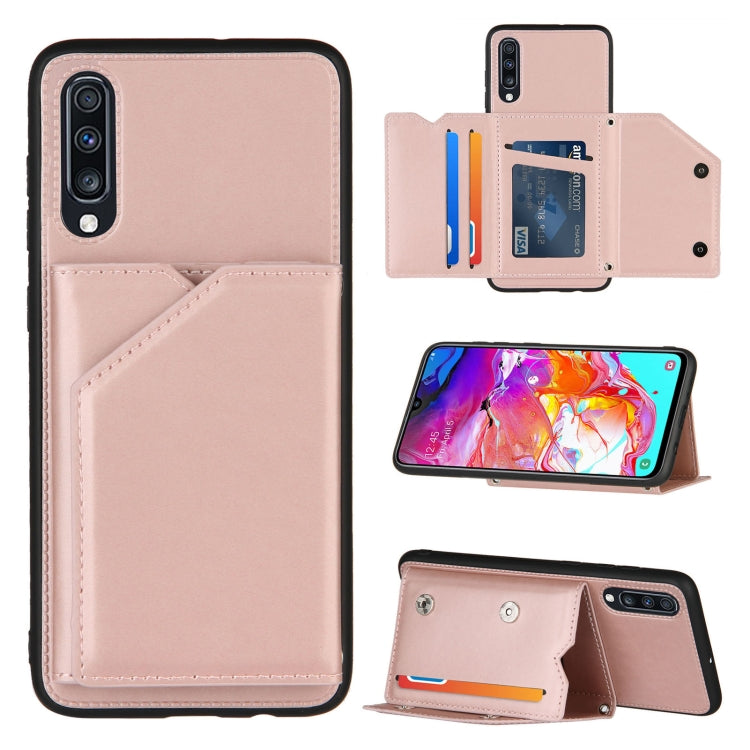Skin Feel PU + TPU + PC Back Cover Shockproof Case with Card Slots & Holder & Photo Frame, For OPPO Realme 7, For Samsung Galaxy A50 & A30s & A50s, For OPPO Realme C11, For Samsung Galaxy A70 & A70s, For OPPO Realme C15, For Samsung Galaxy M60s & A81  ...