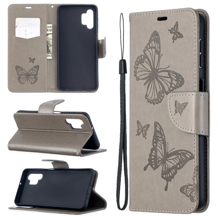 Embossing Two Butterflies Pattern Horizontal Flip PU Leather Case with Holder & Card Slot & Wallet & Lanyard, For Samsung Galaxy A32 5G, For Samsung Galaxy A52 5G / 4G, For Samsung Galaxy A72 5G / 4G, For Xiaomi Poco M3, For Samsung Galaxy A72 5G / 4G 5G