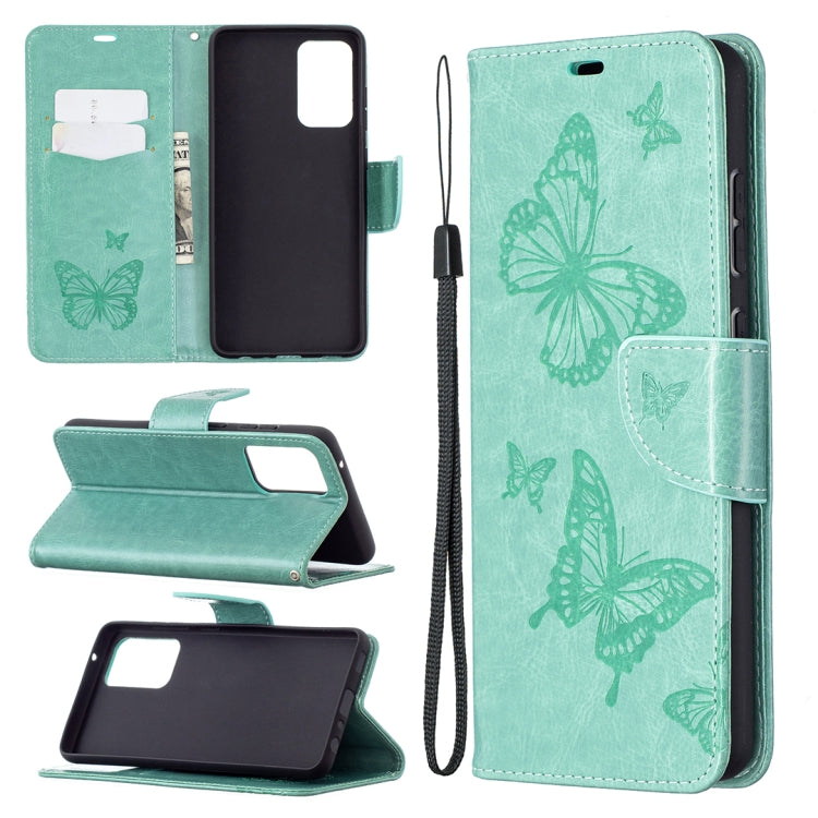 Embossing Two Butterflies Pattern Horizontal Flip PU Leather Case with Holder & Card Slot & Wallet & Lanyard, For Samsung Galaxy A32 5G, For Samsung Galaxy A52 5G / 4G, For Samsung Galaxy A72 5G / 4G, For Xiaomi Poco M3, For Samsung Galaxy A72 5G / 4G 5G