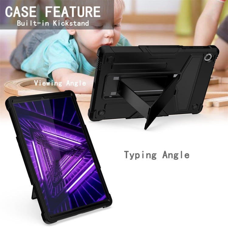 T-shaped Bracket Contrast Color Shockproof PC + Silicone Protective Case, For Lenovo M10 Plus TB-X606F, For Lenovo M10 FHD REL TB-X605F