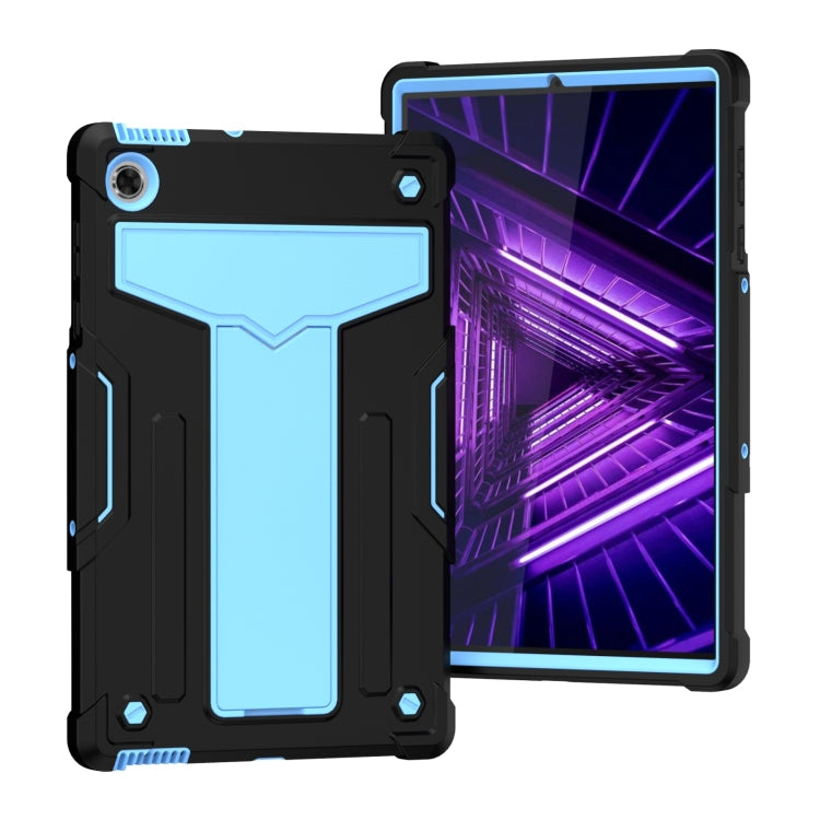 T-shaped Bracket Contrast Color Shockproof PC + Silicone Protective Case, For Lenovo M10 Plus TB-X606F, For Lenovo M10 FHD REL TB-X605F