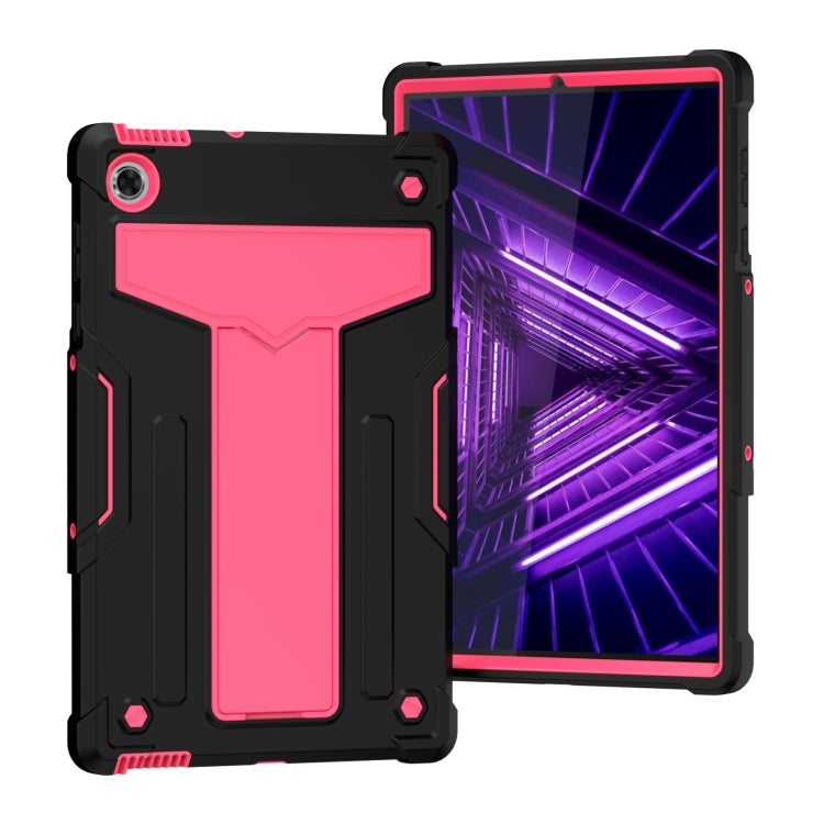 T-shaped Bracket Contrast Color Shockproof PC + Silicone Protective Case, For Lenovo M10 Plus TB-X606F, For Lenovo M10 FHD REL TB-X605F