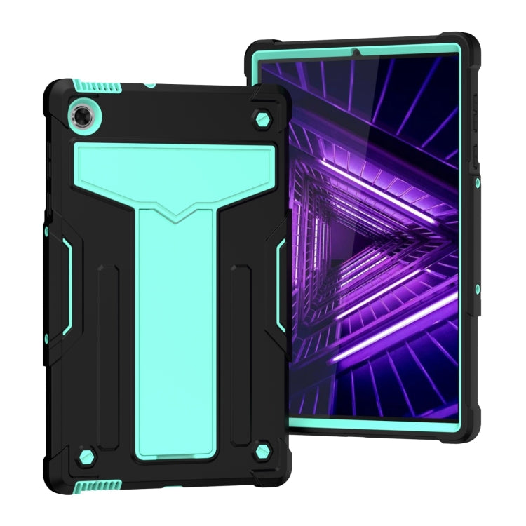 T-shaped Bracket Contrast Color Shockproof PC + Silicone Protective Case, For Lenovo M10 Plus TB-X606F, For Lenovo M10 FHD REL TB-X605F