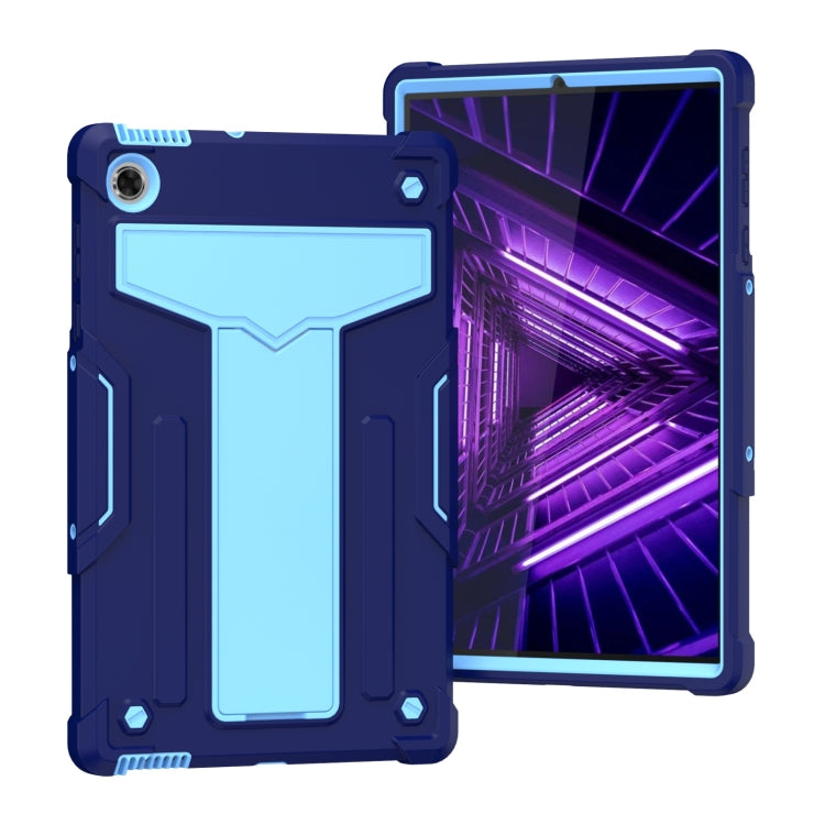 T-shaped Bracket Contrast Color Shockproof PC + Silicone Protective Case, For Lenovo M10 Plus TB-X606F, For Lenovo M10 FHD REL TB-X605F