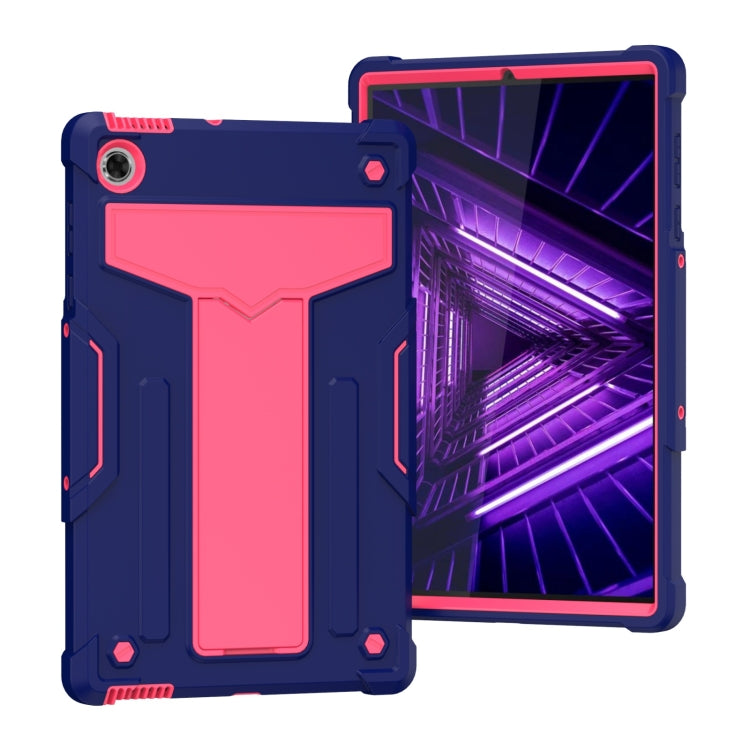 T-shaped Bracket Contrast Color Shockproof PC + Silicone Protective Case, For Lenovo M10 Plus TB-X606F, For Lenovo M10 FHD REL TB-X605F