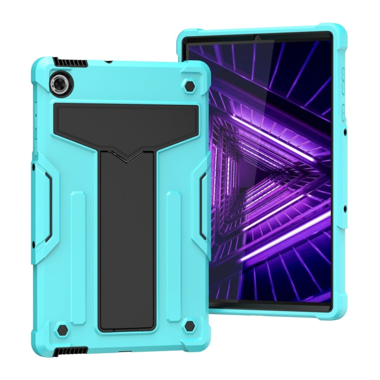 T-shaped Bracket Contrast Color Shockproof PC + Silicone Protective Case, For Lenovo M10 Plus TB-X606F, For Lenovo M10 FHD REL TB-X605F