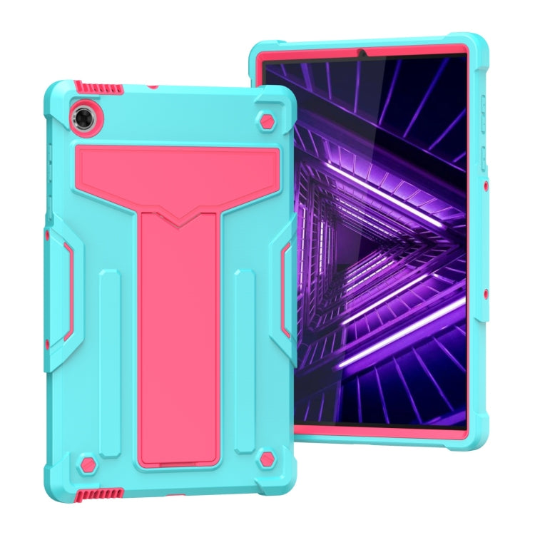 T-shaped Bracket Contrast Color Shockproof PC + Silicone Protective Case, For Lenovo M10 Plus TB-X606F, For Lenovo M10 FHD REL TB-X605F