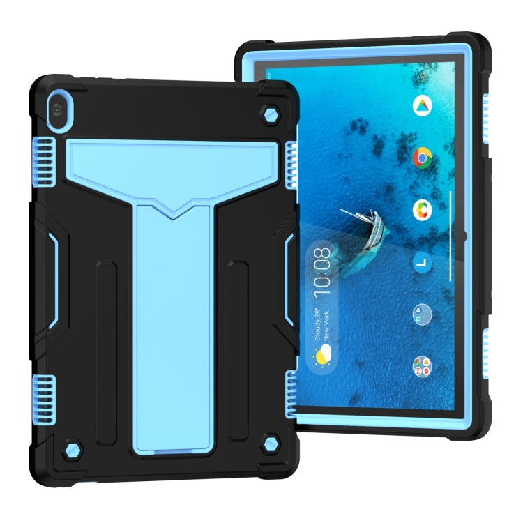 T-shaped Bracket Contrast Color Shockproof PC + Silicone Protective Case, For Lenovo M10 Plus TB-X606F, For Lenovo M10 FHD REL TB-X605F