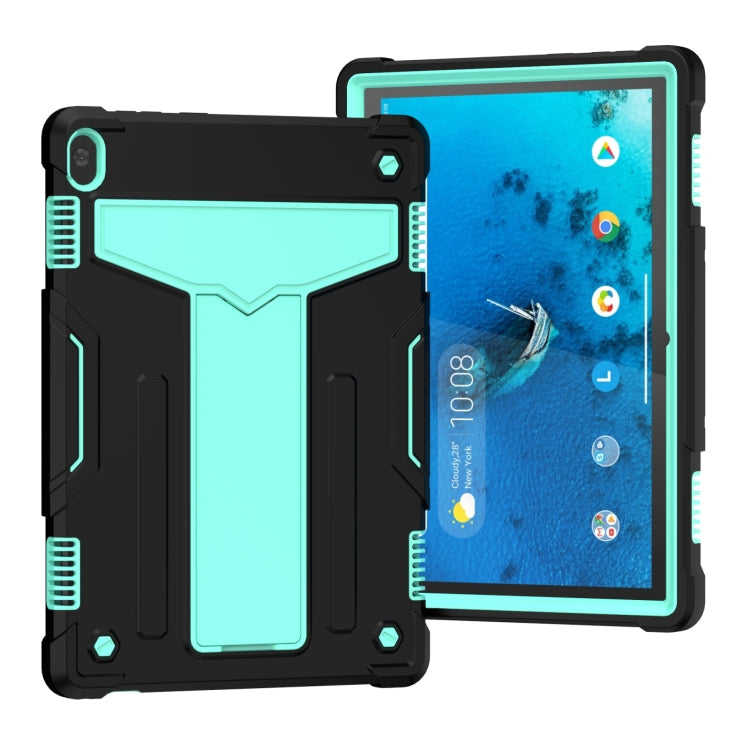 T-shaped Bracket Contrast Color Shockproof PC + Silicone Protective Case, For Lenovo M10 Plus TB-X606F, For Lenovo M10 FHD REL TB-X605F