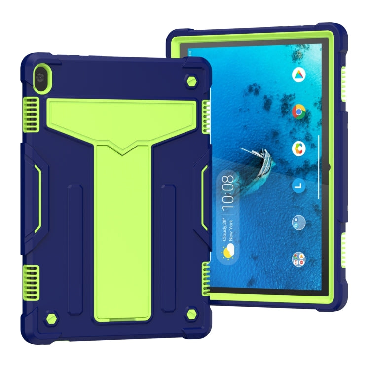 T-shaped Bracket Contrast Color Shockproof PC + Silicone Protective Case, For Lenovo M10 Plus TB-X606F, For Lenovo M10 FHD REL TB-X605F