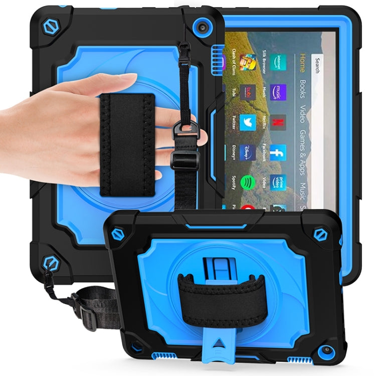 360 Degree Rotation Turntable Contrast Color Robot Shockproof Silicone + PC Protective Case with Holder, For Amazon Kindle Fire HD 8 2020, For Samsung Tab A 8.0 (2019)/T290, For Samsung Galaxy Tab A7 10.4 (2020)/T500                                    ...