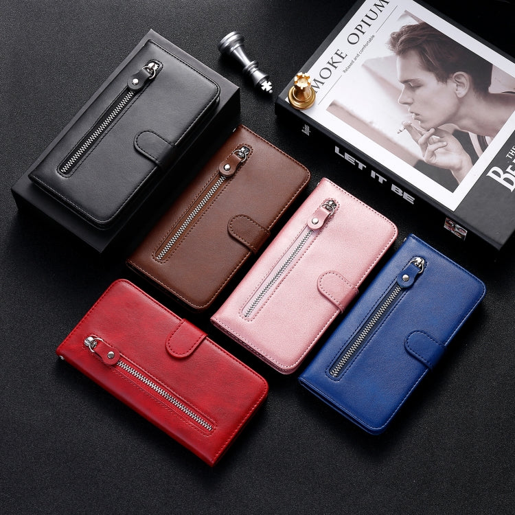 Fashion Calf Texture Zipper Horizontal Flip Leather Case with Holder & Card Slots & Wallet, For OPPO F17 Pro / A93, For OPPO Realme 5 / 5s / C3, For Google Pixel 4a 4G, For Google Pixel 5 XL / Pixel 4a 5G, For Xiaomi Poco M3 / Redmi Note 9 4G          ...