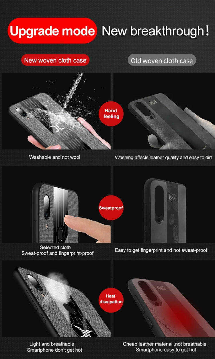 XINLI Stitching Cloth Textue Shockproof TPU Protective Case with Ring Holder, For Xiaomi Redmi 7, For Xiaomi Mi 9T / Redmi K20, For Xiaomi Redmi Note 5, For Xiaomi Redmi Note 7, For Xiaomi Redmi 5 Plus, For Xiaomi Redmi Note 8, For Xiaomi Mi 8         ...