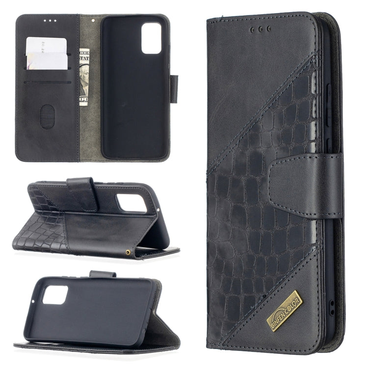 Matching Color Crocodile Texture Horizontal Flip PU Leather Case with Wallet & Holder & Card Slots, For Samsung Galaxy A02s (EU Version)
