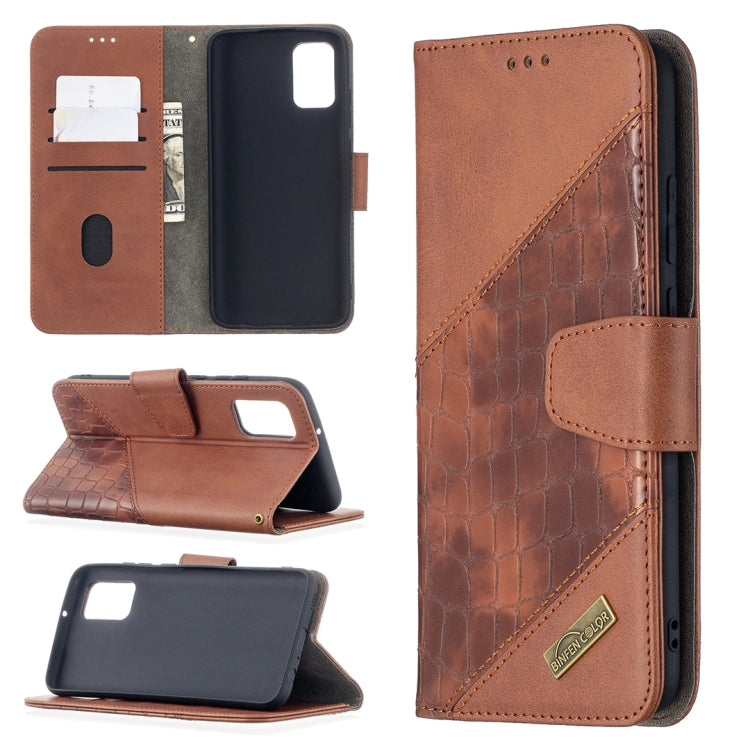 Matching Color Crocodile Texture Horizontal Flip PU Leather Case with Wallet & Holder & Card Slots, For Samsung Galaxy A02s (EU Version)