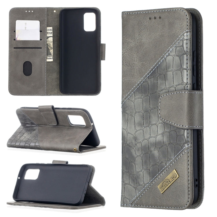 Matching Color Crocodile Texture Horizontal Flip PU Leather Case with Wallet & Holder & Card Slots, For Samsung Galaxy A02s (EU Version)