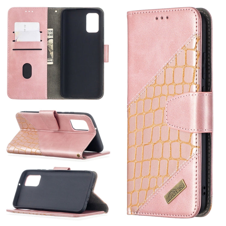 Matching Color Crocodile Texture Horizontal Flip PU Leather Case with Wallet & Holder & Card Slots, For Samsung Galaxy A02s (EU Version)