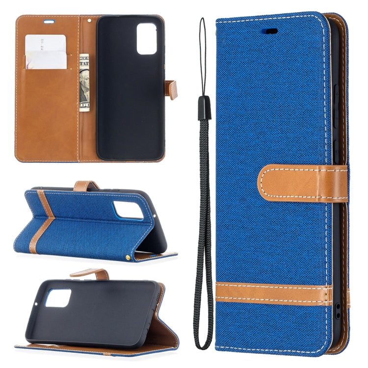 Color Matching Denim Texture Horizontal Flip Leather Case with Holder & Card Slots & Wallet & Lanyard, For Samsung Galaxy A02s (EU Version)