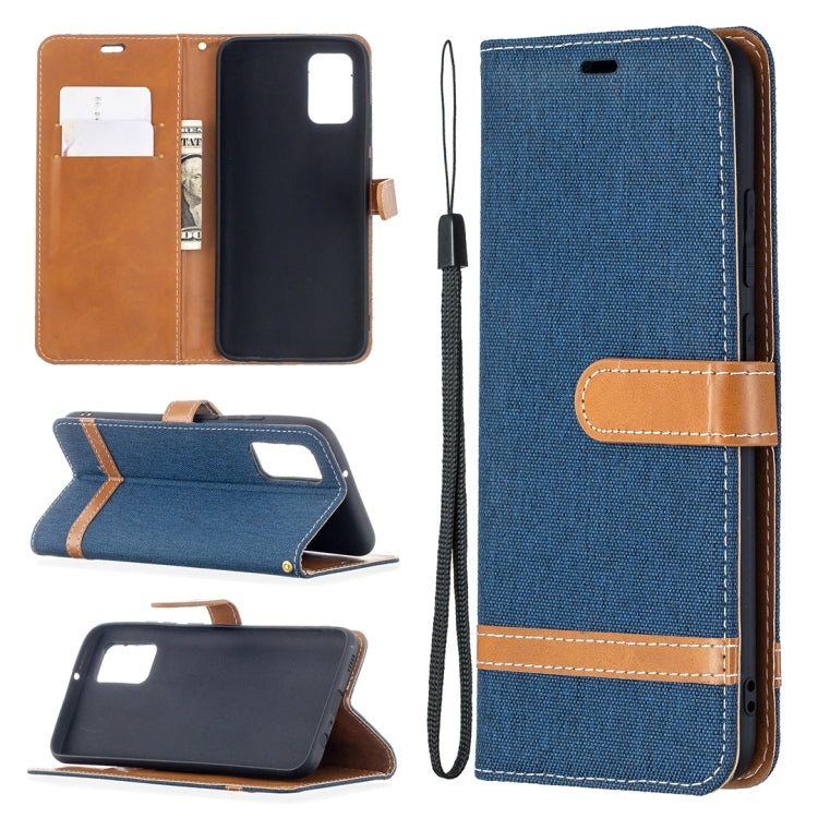 Color Matching Denim Texture Horizontal Flip Leather Case with Holder & Card Slots & Wallet & Lanyard, For Samsung Galaxy A02s (EU Version)