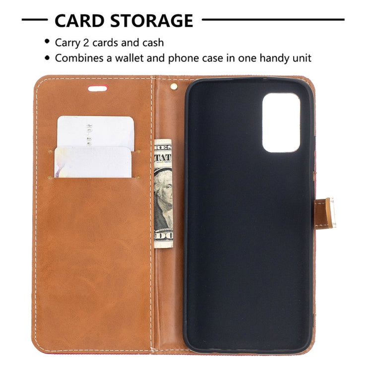Color Matching Denim Texture Horizontal Flip Leather Case with Holder & Card Slots & Wallet & Lanyard, For Samsung Galaxy A02s (EU Version)