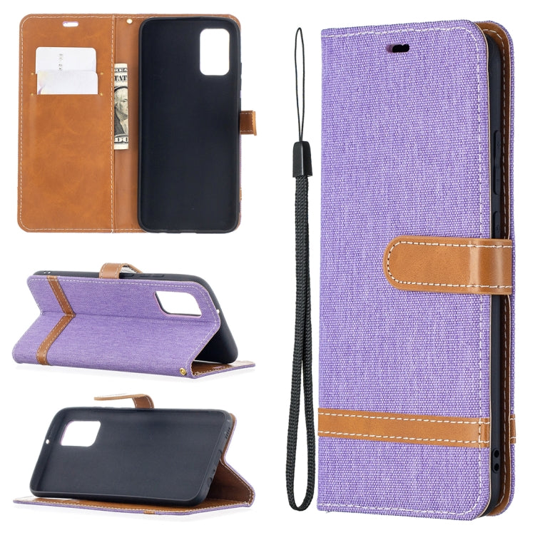 Color Matching Denim Texture Horizontal Flip Leather Case with Holder & Card Slots & Wallet & Lanyard, For Samsung Galaxy A02s (EU Version)