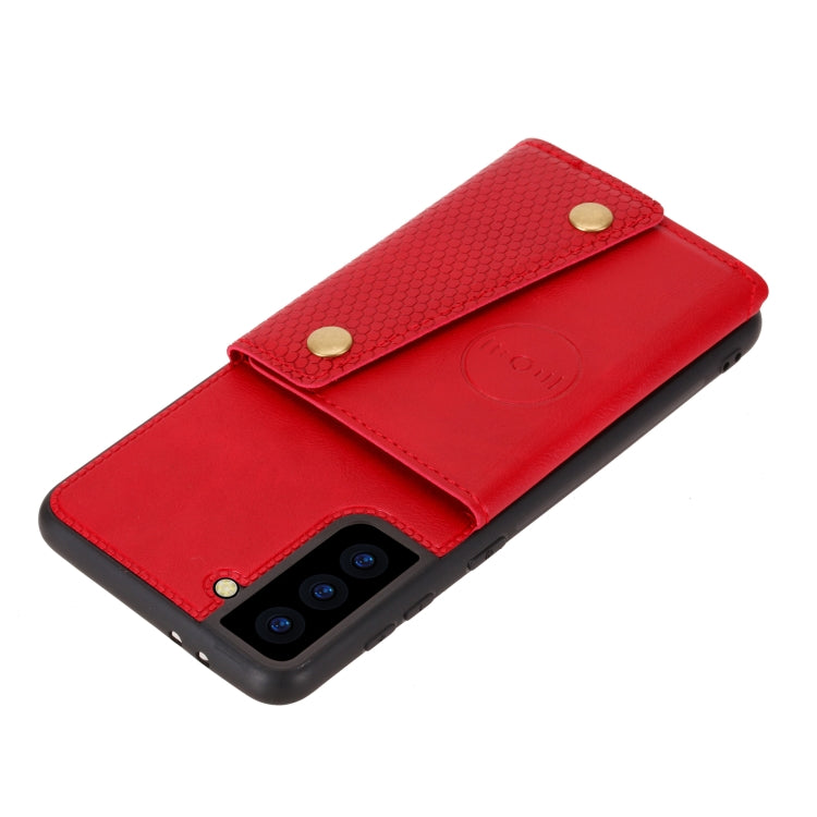Double Buckle PU + TPU Shockproof Magnetic Protective Case with Card Slot & Holder, For Samsung Galaxy S21 5G, For Samsung Galaxy S21+ 5G, For Samsung Galaxy S21 Ultra 5G, For Huawei Y9a