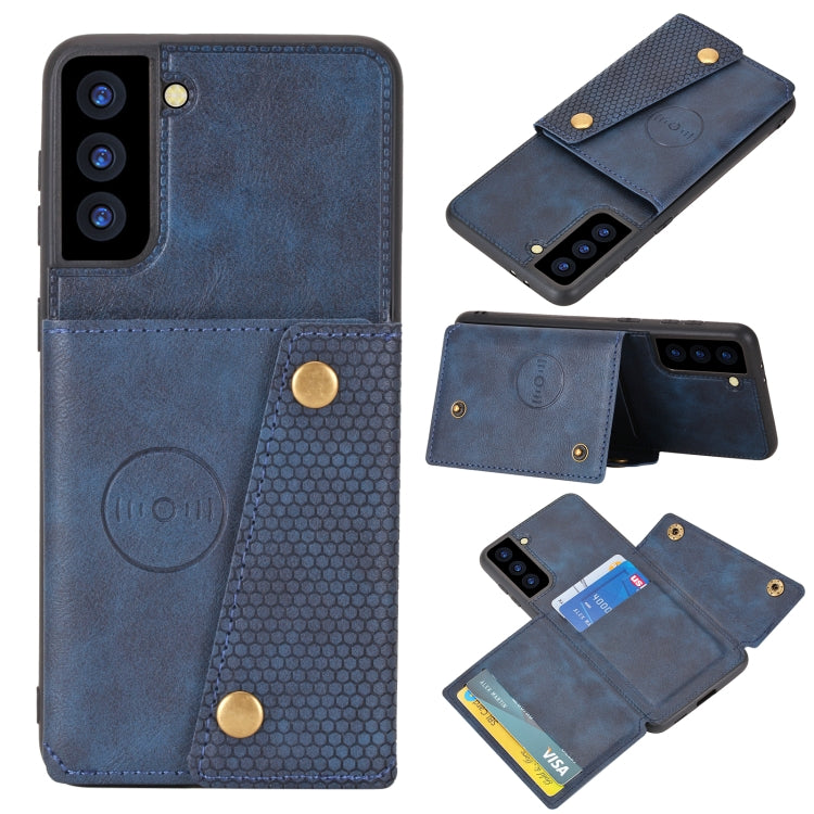 Double Buckle PU + TPU Shockproof Magnetic Protective Case with Card Slot & Holder, For Samsung Galaxy S21 5G, For Samsung Galaxy S21+ 5G, For Samsung Galaxy S21 Ultra 5G, For Huawei Y9a