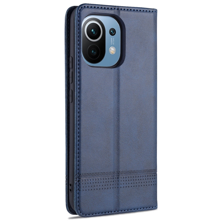AZNS Magnetic Calf Texture Horizontal Flip Leather Case with Card Slots & Holder & Wallet, For Xiaomi Mi 11