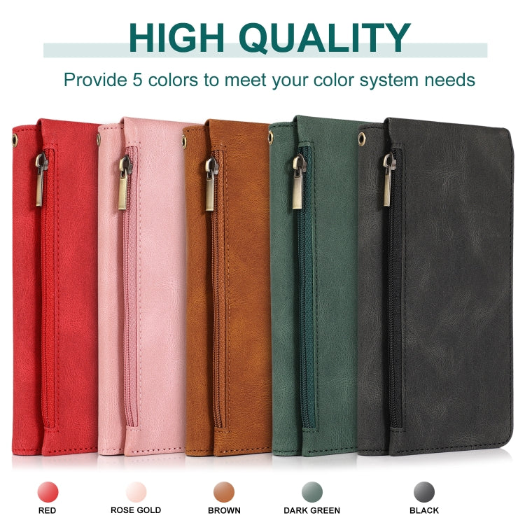 Skin-feel Crazy Horse Texture Zipper Wallet Bag Horizontal Flip Leather Case with Holder & Card Slots & Wallet & Lanyard, For Samsung Galaxy Note9, For Samsung Galaxy Note10, For Samsung Galaxy Note10+, For Samsung Galaxy Note20                        ...