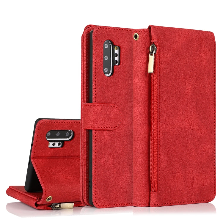 Skin-feel Crazy Horse Texture Zipper Wallet Bag Horizontal Flip Leather Case with Holder & Card Slots & Wallet & Lanyard, For Samsung Galaxy Note9, For Samsung Galaxy Note10, For Samsung Galaxy Note10+, For Samsung Galaxy Note20                        ...